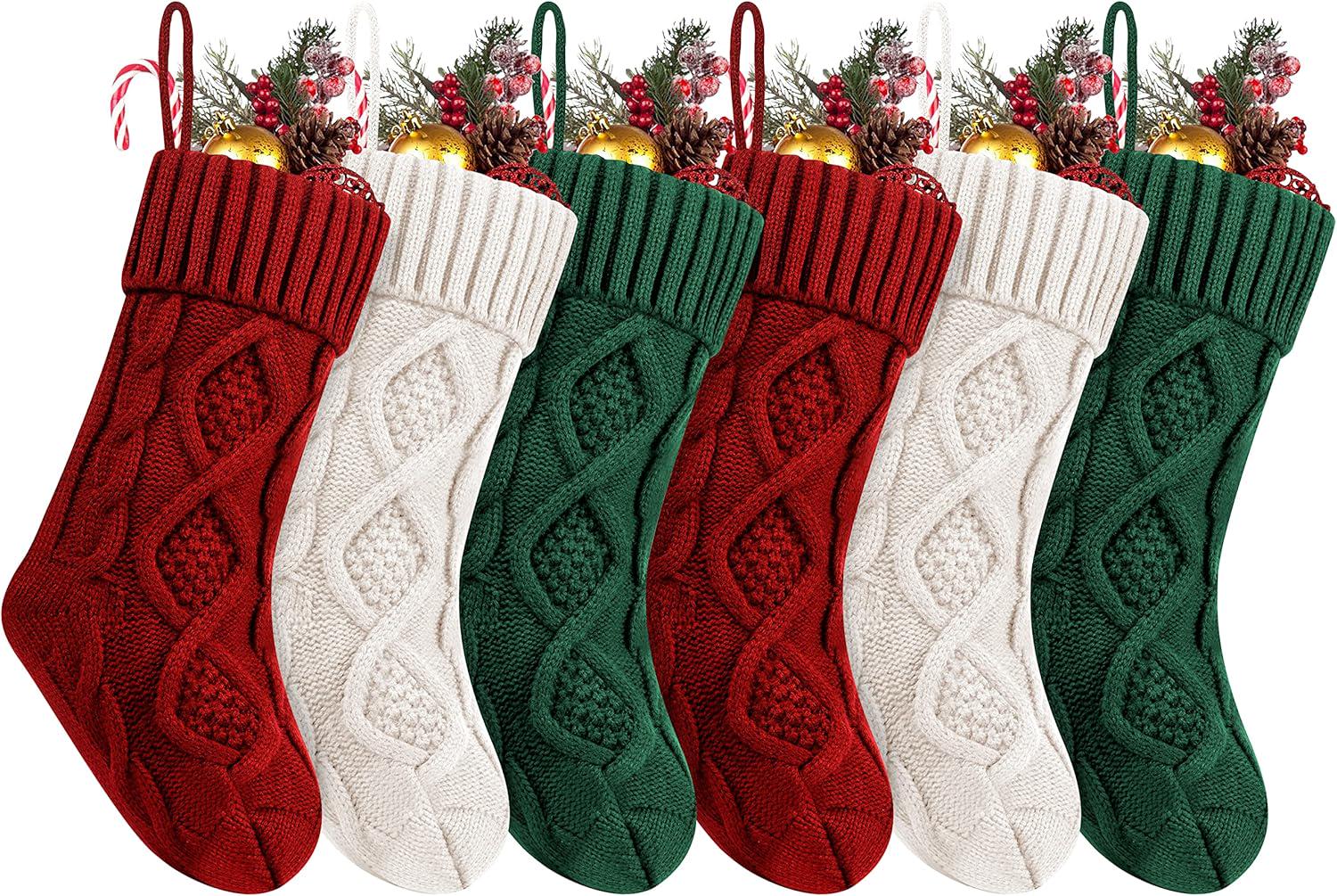 Custom Christmas Stocking with Engraved Leather Patch