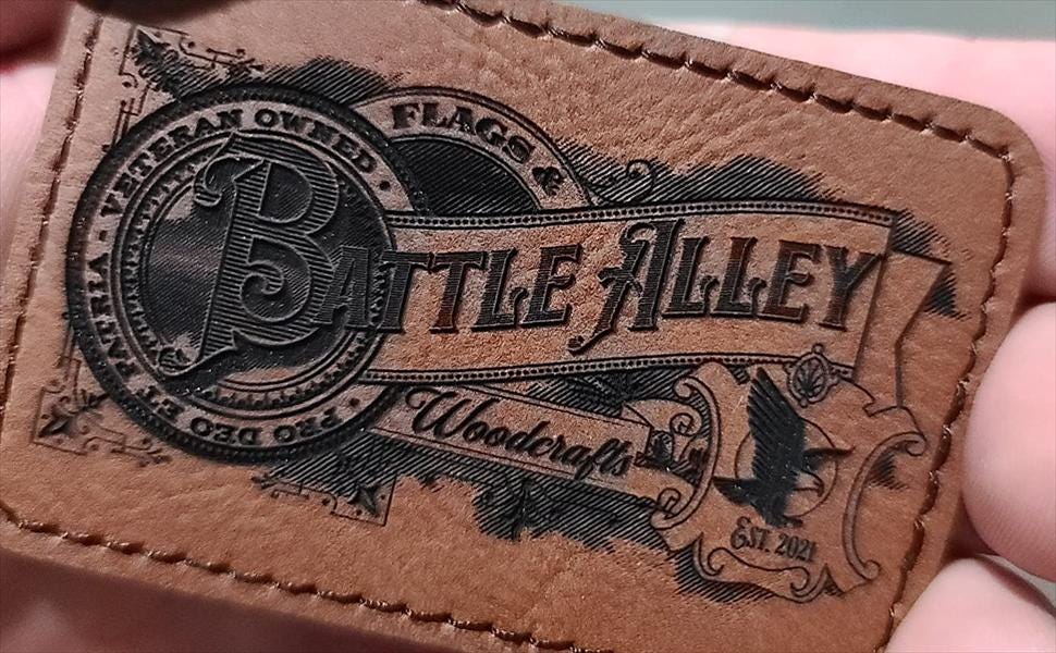 Custom Engraved Faux Leather Patch (Iron-On)