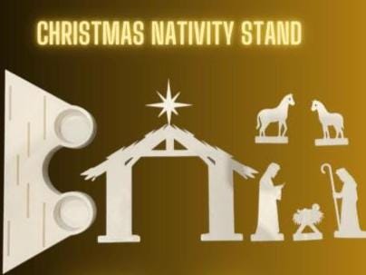 Christmas Lights Nativity Scene – 3D-Printed Holiday Lamp Décor | Handmade Manger Light Display
