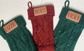 Custom Christmas Stocking with Engraved Leather Patch