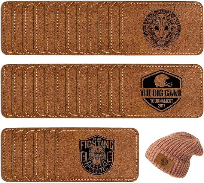 Custom Engraved Faux Leather Patch (Iron-On)