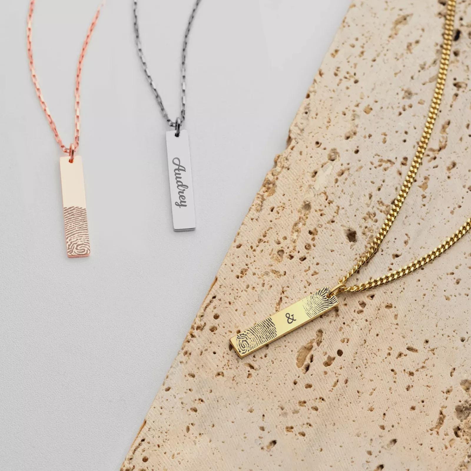 Stainless Steel Bar Pendant Necklace - Custom