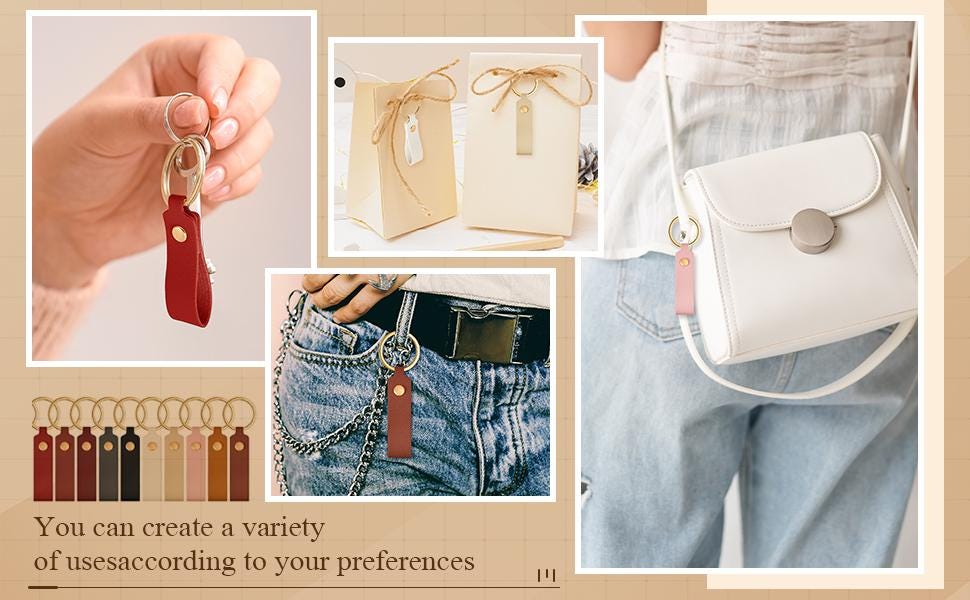 Custom Engraved Leather Keychain • Personalized Key Ring • Name Keychain