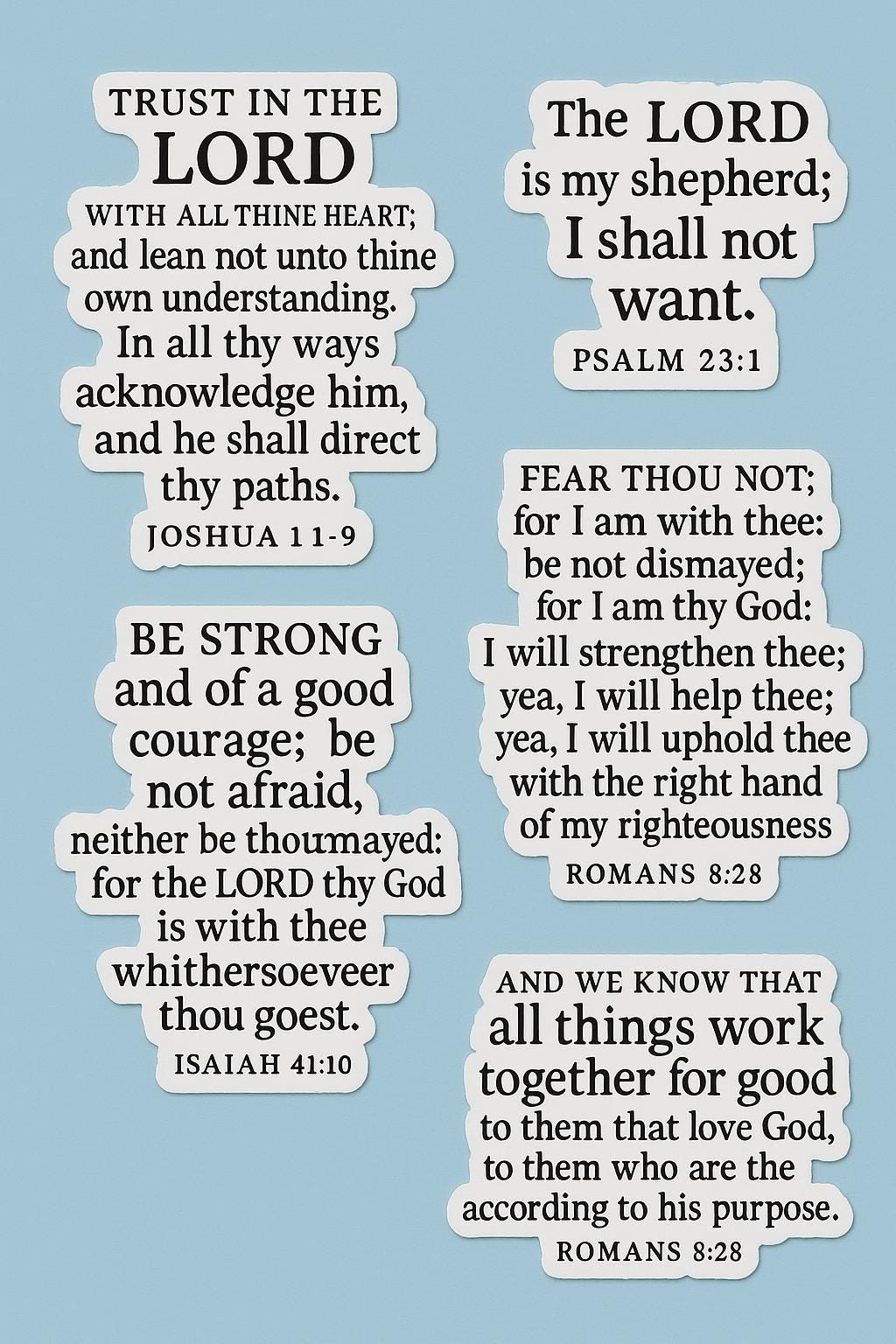 KJV Bible Verse Stickers | Die-Cut | Inspirational Christian Stickers | Waterproof Vinyl
