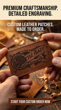 Custom Engraved Faux Leather Patch (Iron-On)