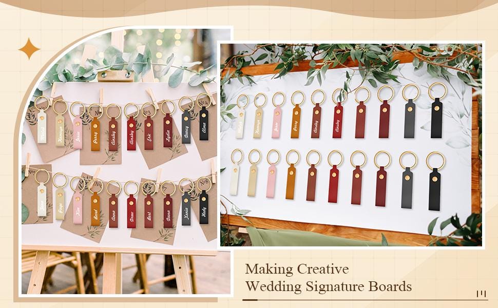 Custom Engraved Leather Keychain • Personalized Key Ring • Name Keychain