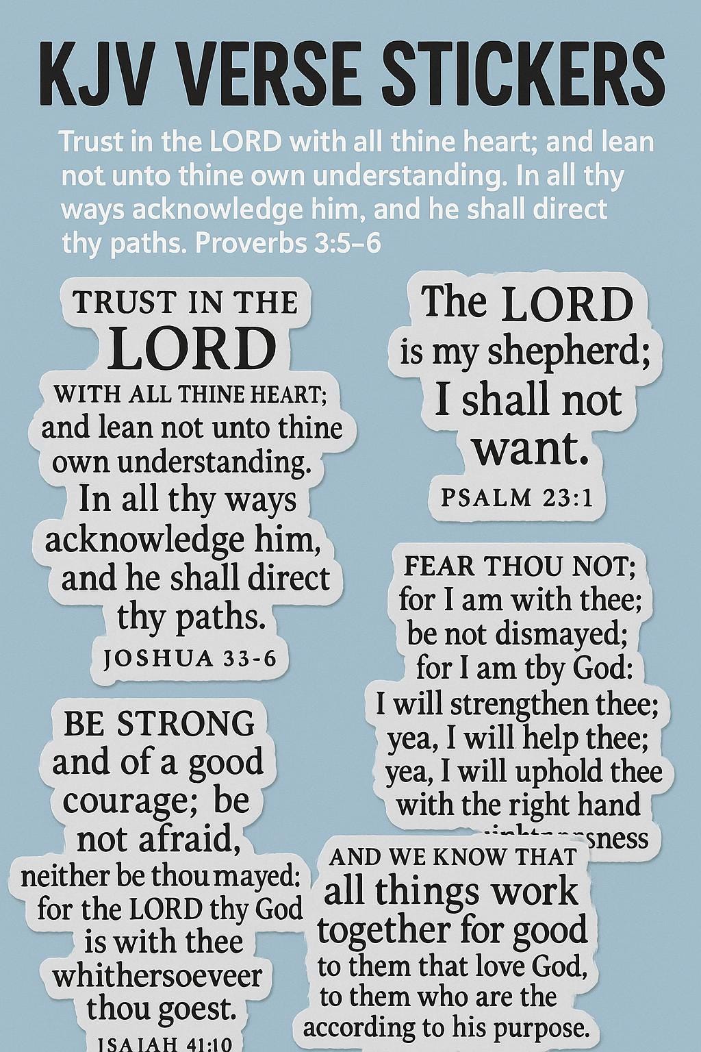 KJV Bible Verse Stickers | Die-Cut | Inspirational Christian Stickers | Waterproof Vinyl