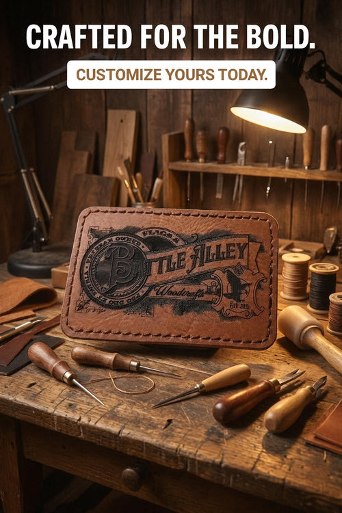 Custom Engraved Faux Leather Patch (Iron-On)