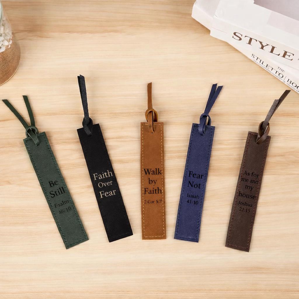 Custom Laser Engraved Leather Bookmark • Personalized Bookmark
