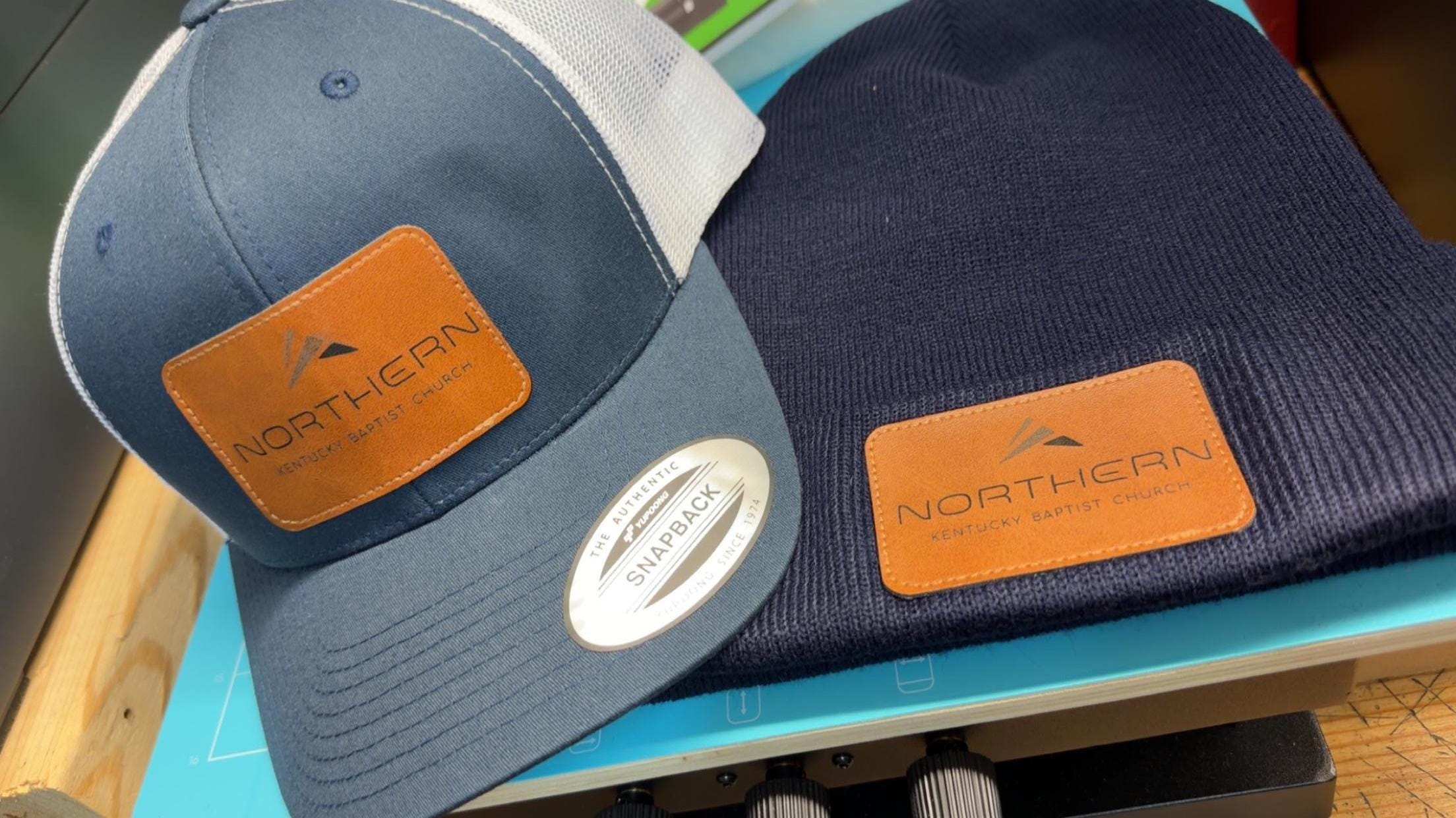 Custom Leather Patched Hats, Custom Custom Leather Patched Beanies